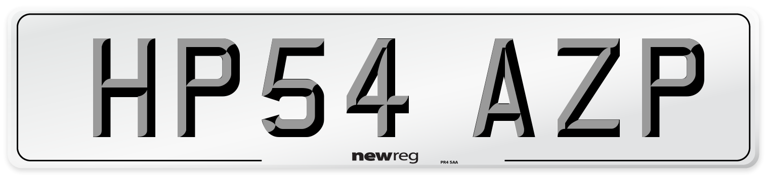 HP54 AZP Number Plate from New Reg